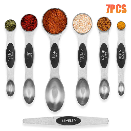 Stainless Steel Double-Sided Magnetic Measuring Spoons Set for Kitchen Use and etc.