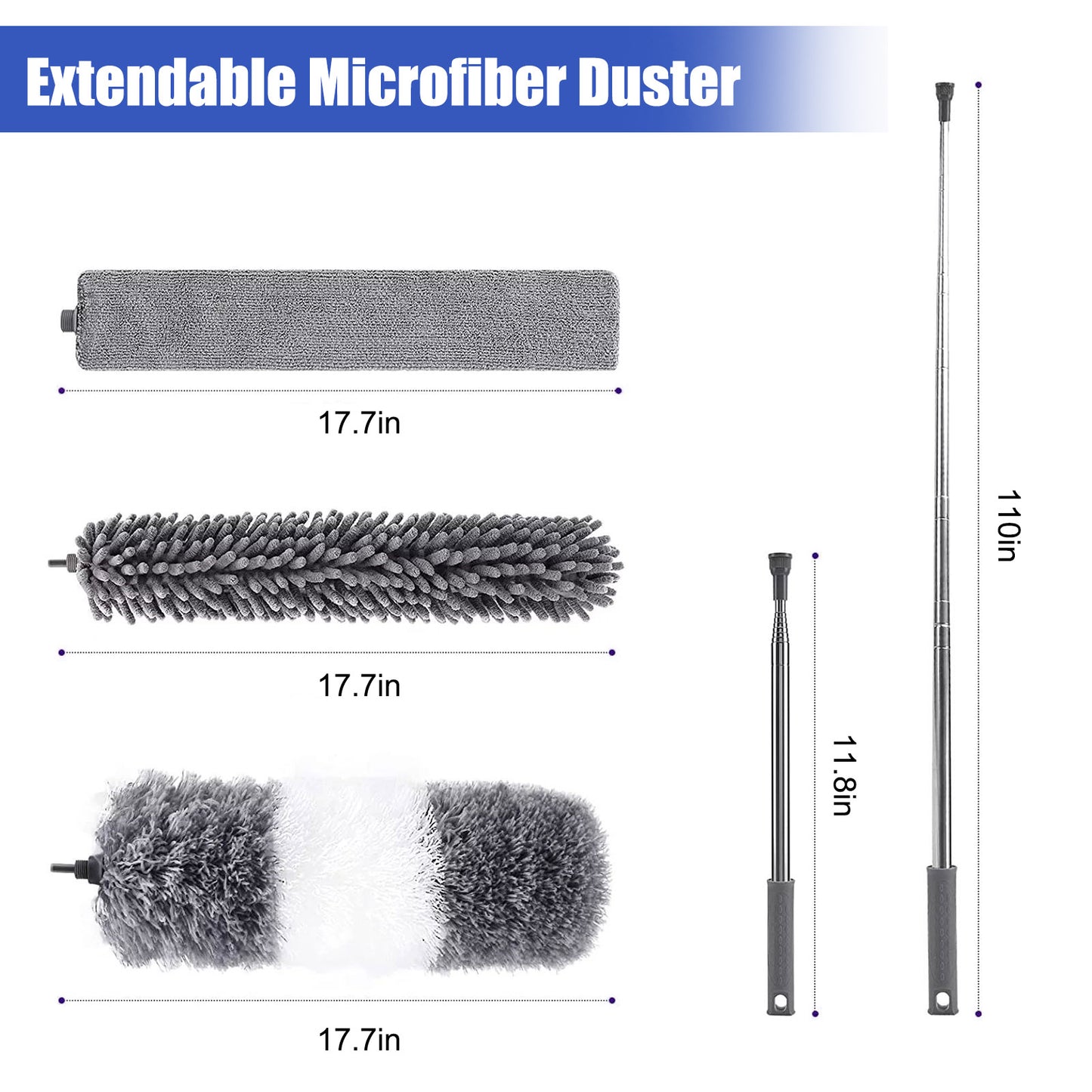 One Shot Multi-Head Chenille Microfiber Duster
