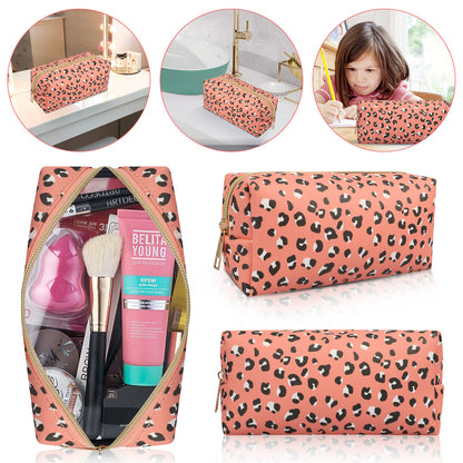 Leopard Print Travel Waterproof Cosmetic Bag with a Large Capacity to Hiold all your Cosmetics