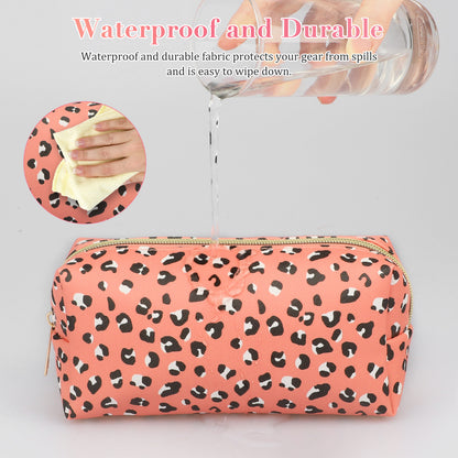 Leopard Print Travel Waterproof Cosmetic Bag with a Large Capacity to Hiold all your Cosmetics