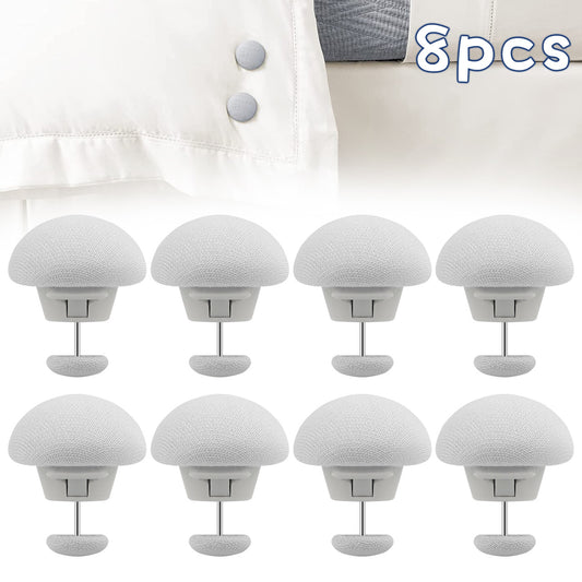 Mushroom Sheet Holders for Bedroom, Home, Bathroom, etc., Lightweight, Safe and Durable, 8Pcs