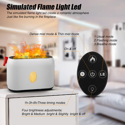 Portable Ultrasonic Noiseless Essential Oil Fire Diffuser With Night Light Flames