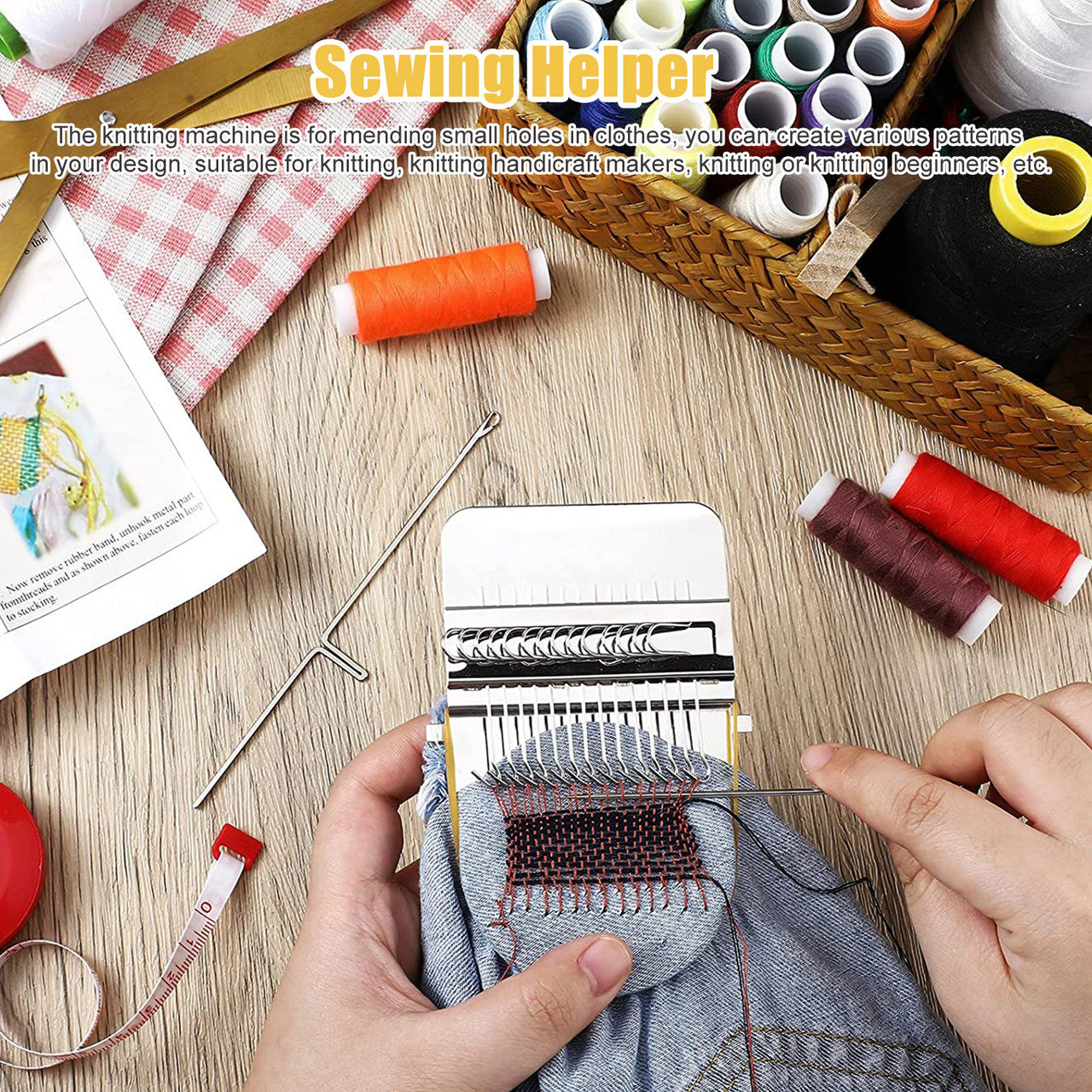 Small Knitting Machine Tools for Easy DIY Knitting Designs and Great as a Sewing Helper