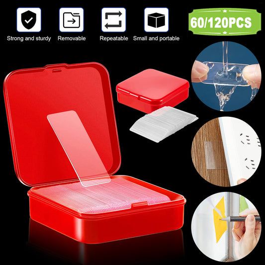 Non-Marking Double-Sided Tape, Reusable, Portable, Versatile, Sturdy and Durable, 60pcs