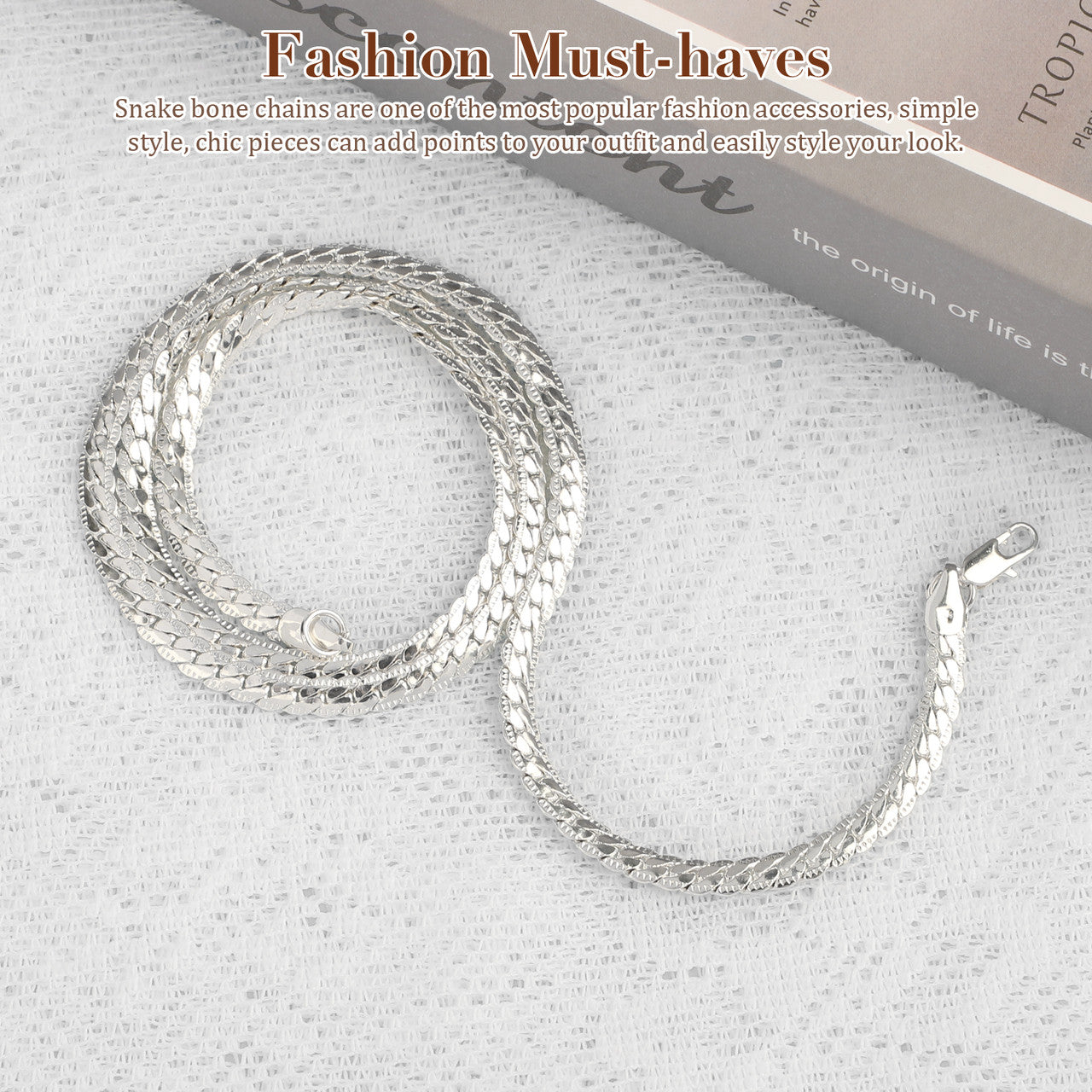 Fashion Accessary Snake Bone Chain, Made with High Quality Workmanship, Durable and Comfortable