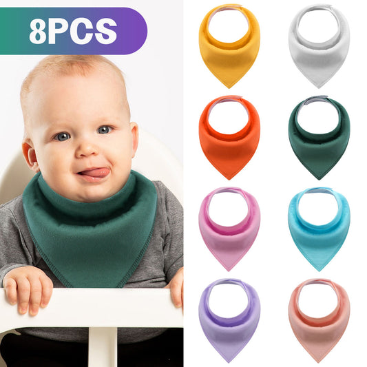 Soft and Absorbent Baby Bibs, Durable and Long-Lating that is also Machine Washable, 8 Pack