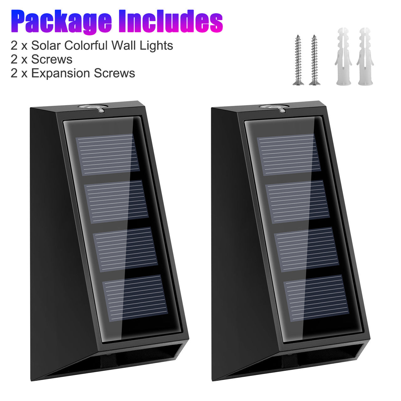 Solar Colorful Wall Light with a Solar Power Supply, Waterproof and Easy to Install