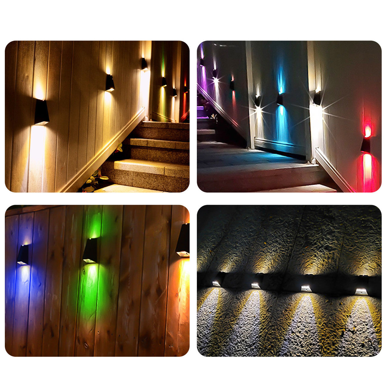 Solar Colorful Wall Light with a Solar Power Supply, Waterproof and Easy to Install