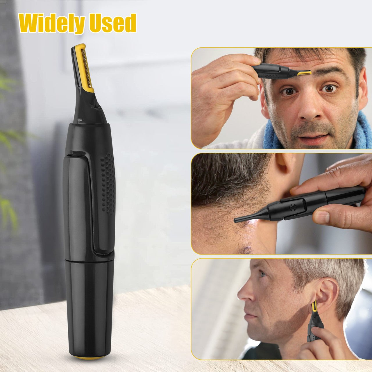 Electric Hair Trimmer with an Anti-Slip Grip and a Ultra Thin Head, 15" Side Elevation Design