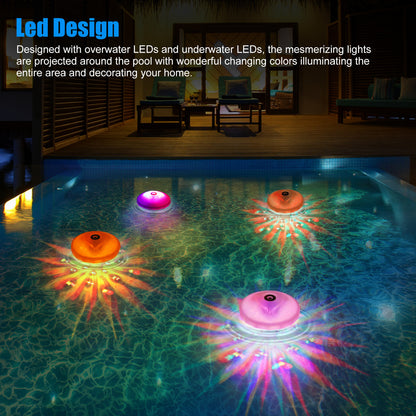 LED Diamond Pool Light with 8 Different Light Modes, IP67 Waterproof Rating, Batteries Required