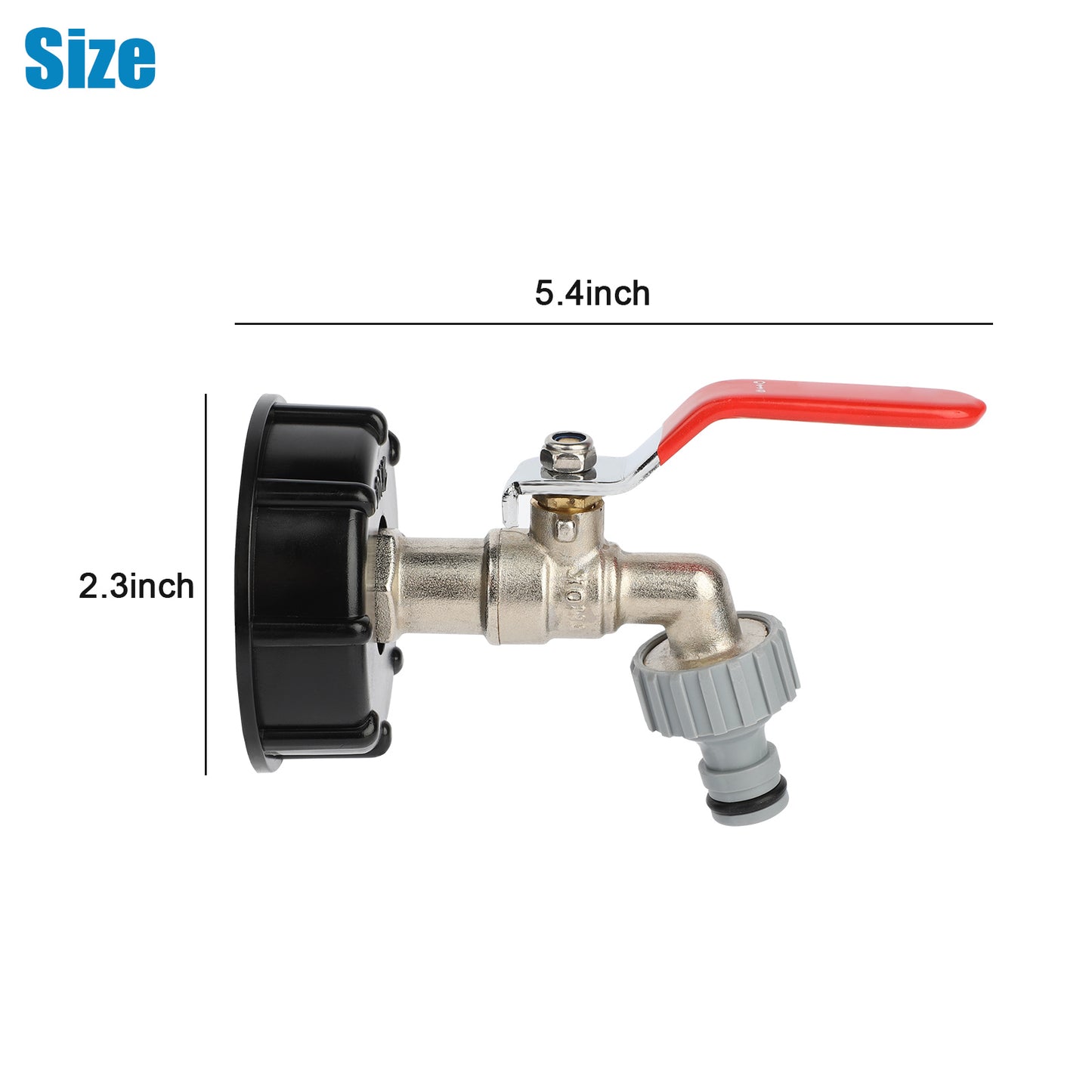 IBC Tote Tank Valve Drain Adapter S60X6 - Valve Fitting Parts Durable IBC Tank Tap Adapter Replacement Suitable for 1/2" garden hose connection