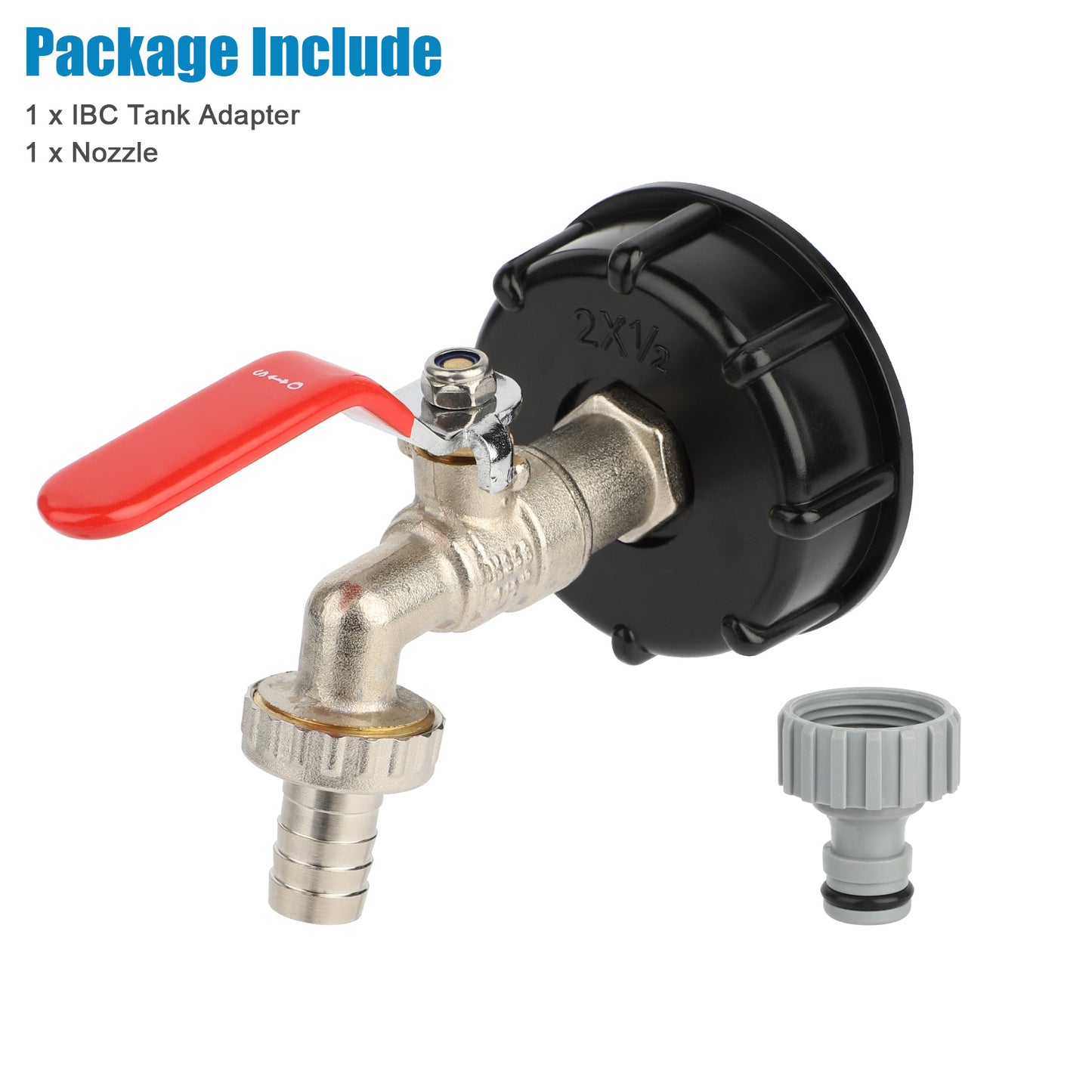 IBC Tote Tank Valve Drain Adapter S60X6 - Valve Fitting Parts Durable IBC Tank Tap Adapter Replacement Suitable for 1/2" garden hose connection