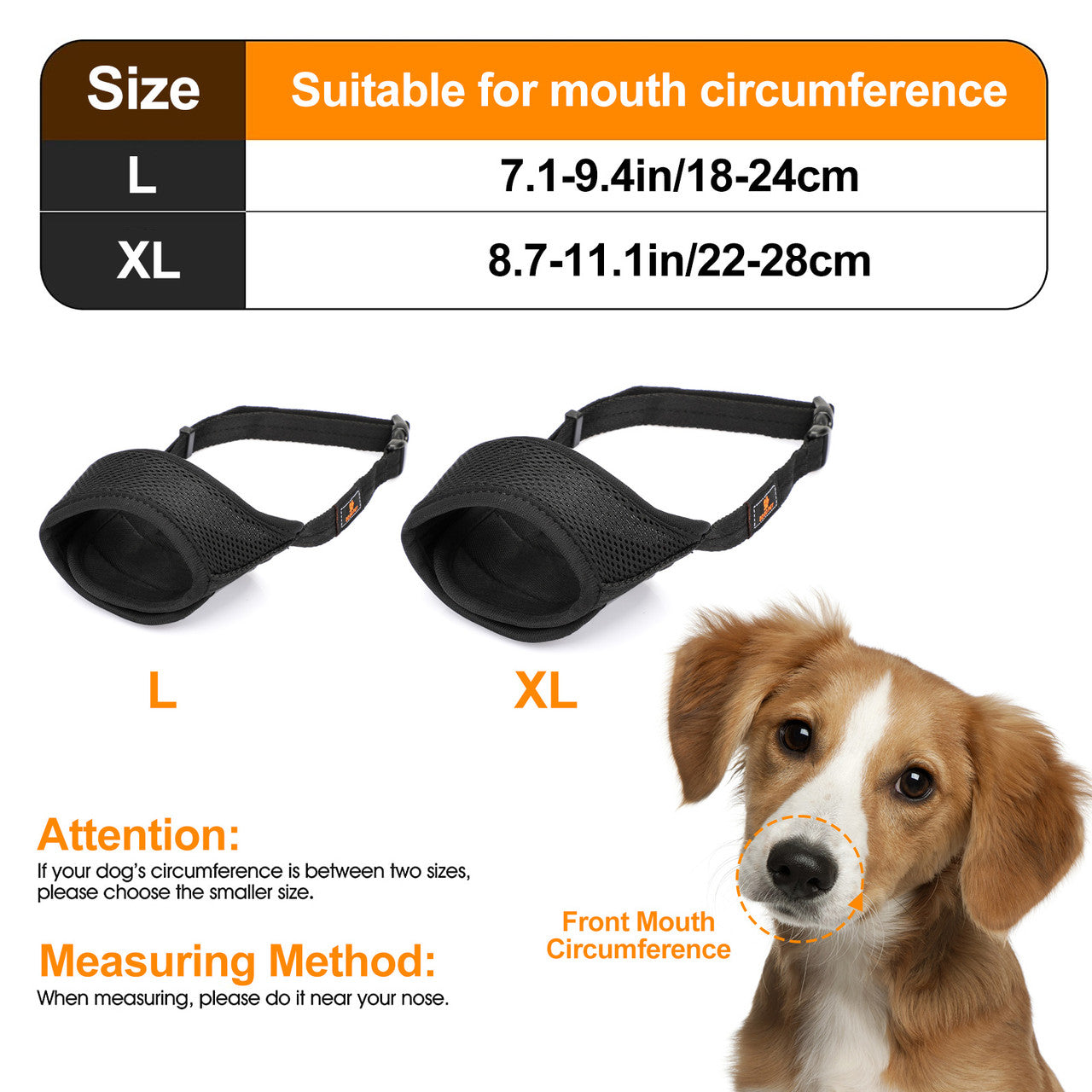 Soft Nylon Dog Muzzle-Air Mesh Breathable Adjustable Drinkable Comfortable Breathable Dog Muzzle. Pet Muzzle Suitable, Stop Biting Barking (Black)
