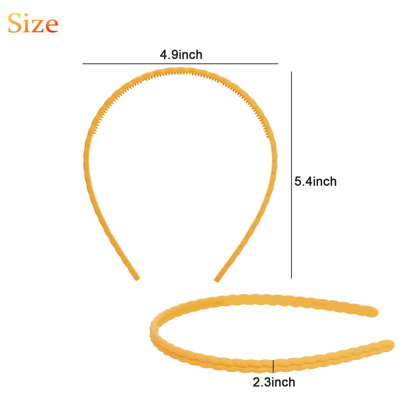 12 Packs 6MM Thin Headbands for Girls Women Plastic Pigtail Style Headbands with Teeth Skinny Headbands for Kids Teens Lady