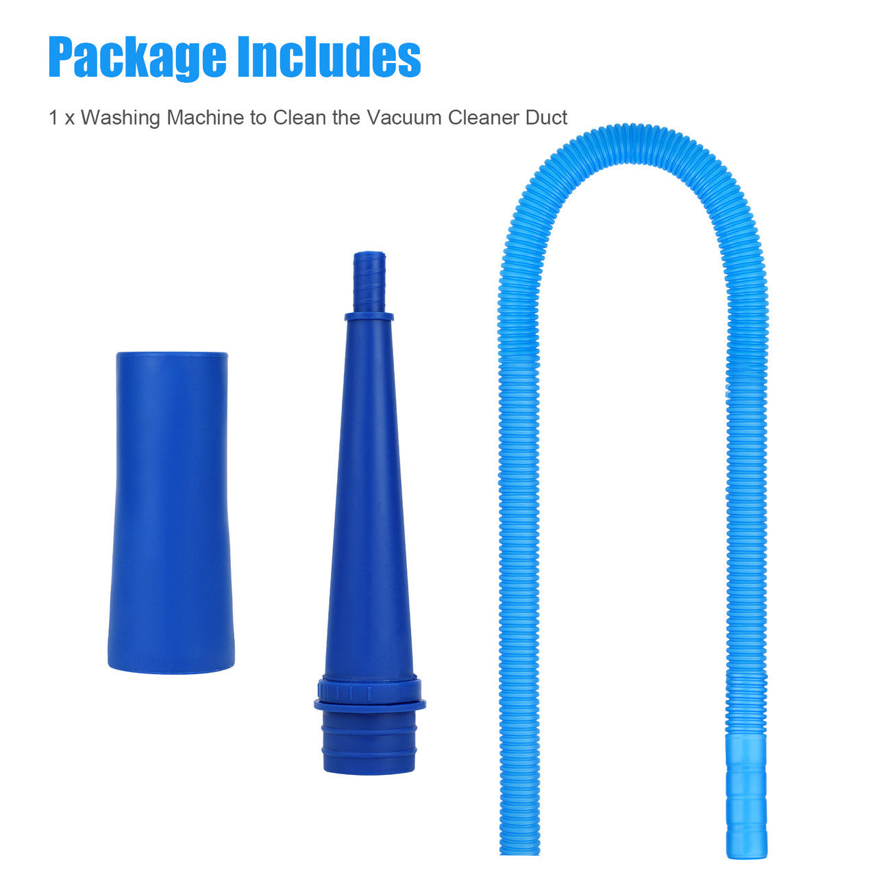 Dryer Lint Vacuum Cleaner Kit - Flexible Dryer Vent Cleaner Kit Attaches Easily to The Vacuum Hose of Most Vacuums - Also Cleans Your Washer, Refrigerator, and Other Home Appliances ( Blue )