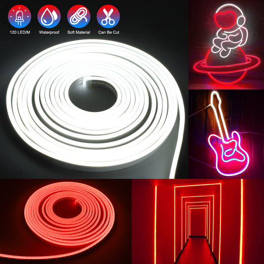 5M LED Neon Light Strip - DIY Neon Path Lighting Room Hallway Studio Theater Decor (Red)