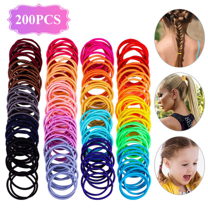 200 Elastic Hair Ties 20 Colors - Ready for All Occassions Girls Teens Adults Women