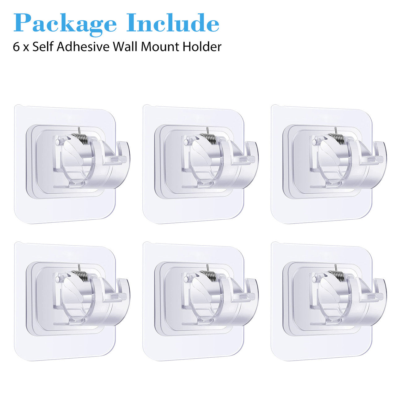 6 Packs Self Adhesive Wall Mount Holder - 2 CM No Drilling Curtain Rod Brackets Self Adhesive Wall Mount Curtain Rod Suitable