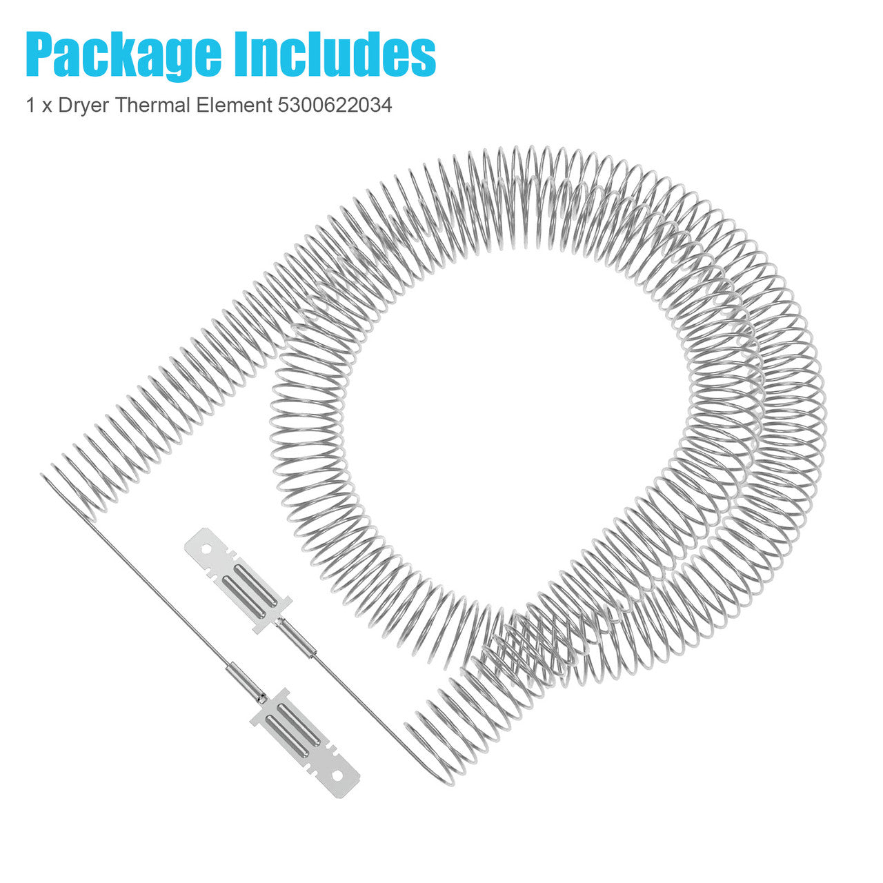 Dryer Heating Element Coil - with pre lengthened coils For 5300622034 Frigidaire and Kenmore Dryers (Silver)