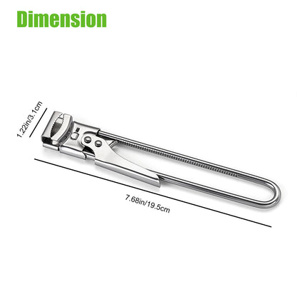 Universal Stainless Steel Adjustable Can Opener – with Rubber Gripper Pad Long Handheld Manual Bottle Opener Jar Lid Gripper for Any-Size Caps Kitchen Tool