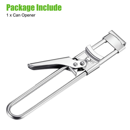 Universal Stainless Steel Adjustable Can Opener – with Rubber Gripper Pad Long Handheld Manual Bottle Opener Jar Lid Gripper for Any-Size Caps Kitchen Tool