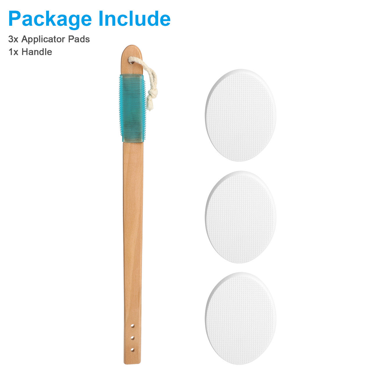 17.5"Long Lotion Applicator - Long Handle for Easy Reach and Self Application of Body Wash with 4 Pads ,for Men and Women