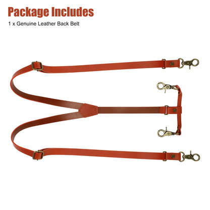 Adjustable Soft Leather Suspenders Y Design Suspenders - with 4 Metal Clips for Groomsmen Wedding Gift (Brown)