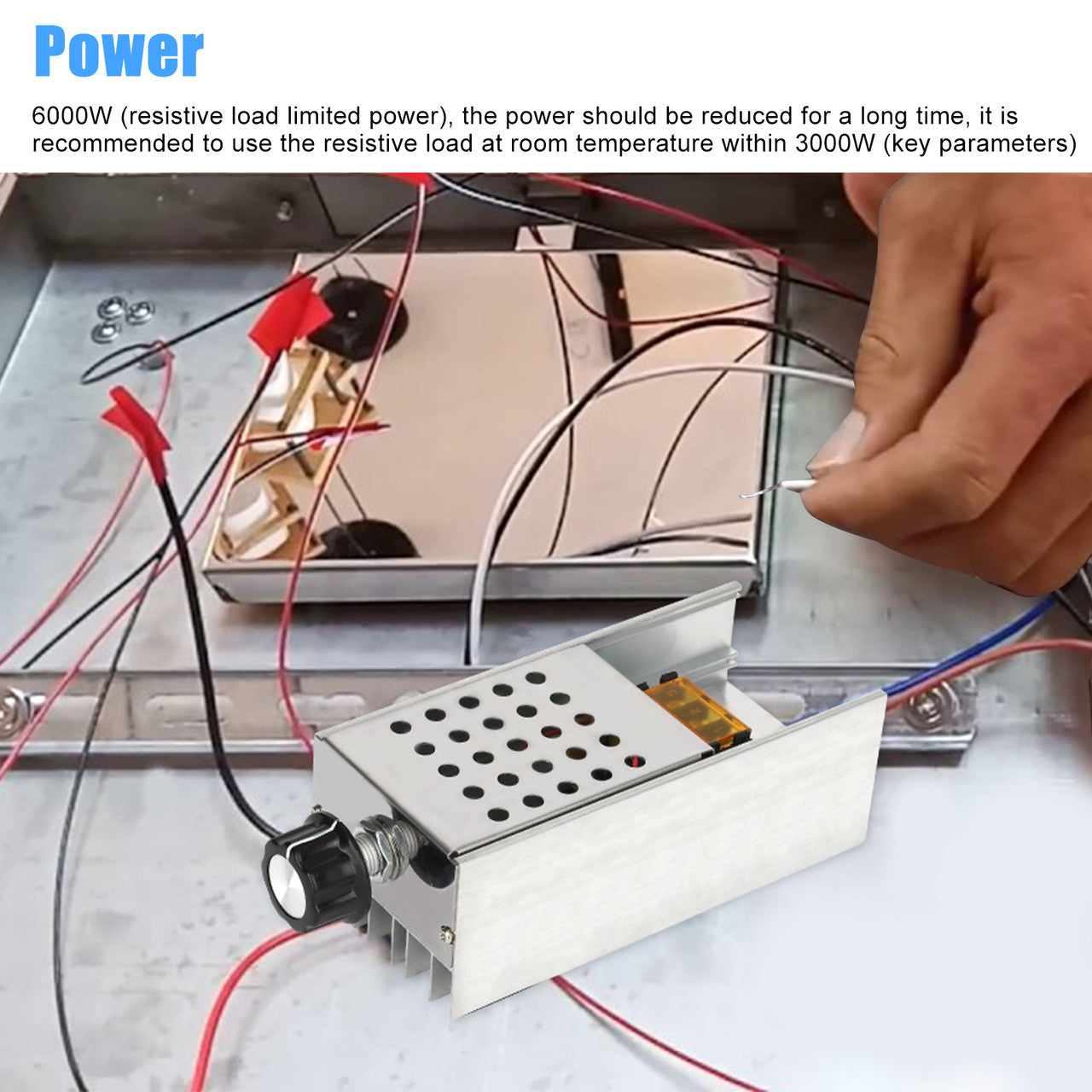 Electronic Voltage Regulator - AC 0-220V 6000W Super-high-Power SCR Voltage Regulator Dimming Dimmer with Electronic Thyristor (Silver）