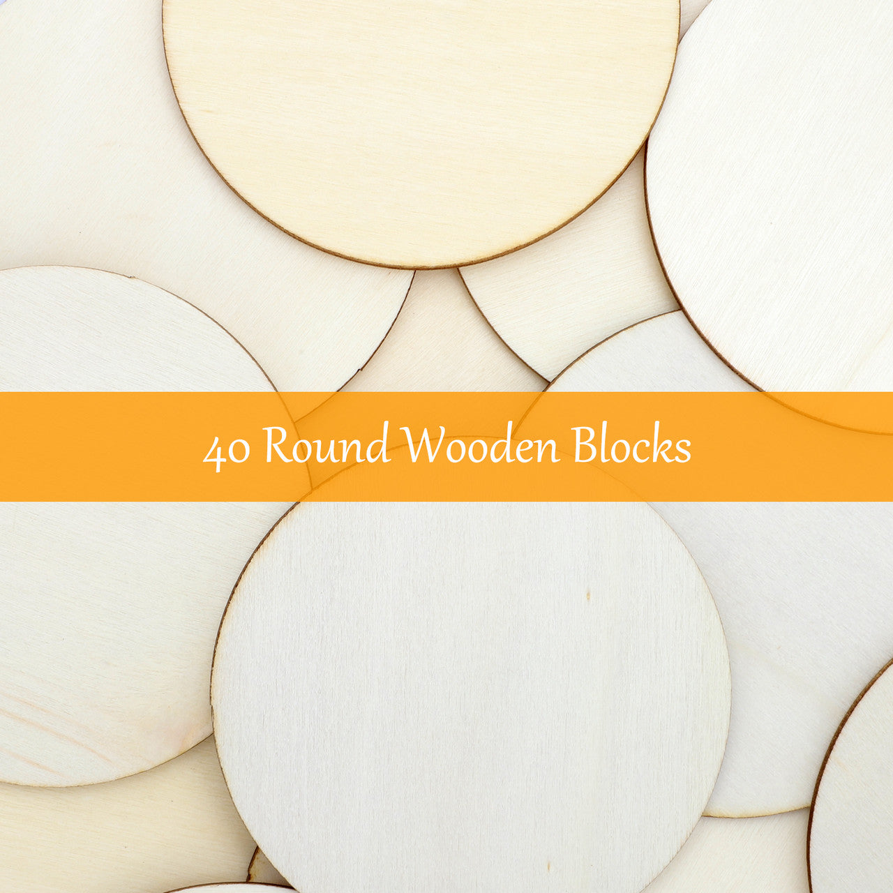 40 Pcs Log Round Wood Chips - 3 inch round wood pieces for crafts, custom game collages, prize tokens, photo decorations or custom coasters