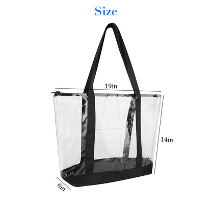 Tote Bag PVC Transparent Purse Handbag - See through Clear Handbag Purse Bag for Work,Beach,Makeup,Cosmetics (Clear)