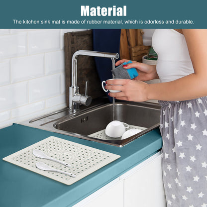 2 Pcs Kitchen Sink Mats - 12.2 x 10.24 IN Soft Rubber Sink Protector ,Quick Draining Design (Grey)