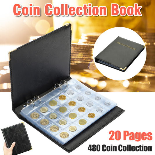 480 Pockets 20 Page Coin Collection Book