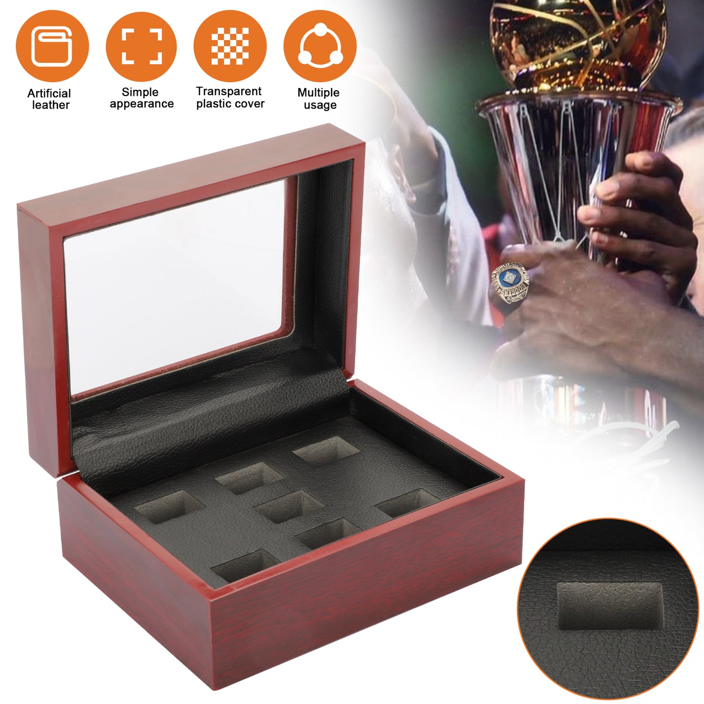 Championship Rings Display Cases Wooden Box