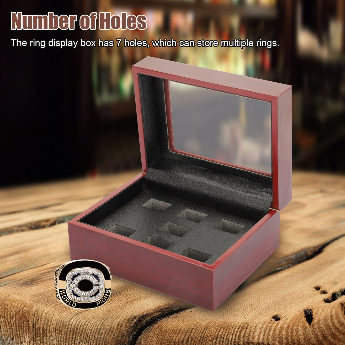 Championship Rings Display Cases Wooden Box