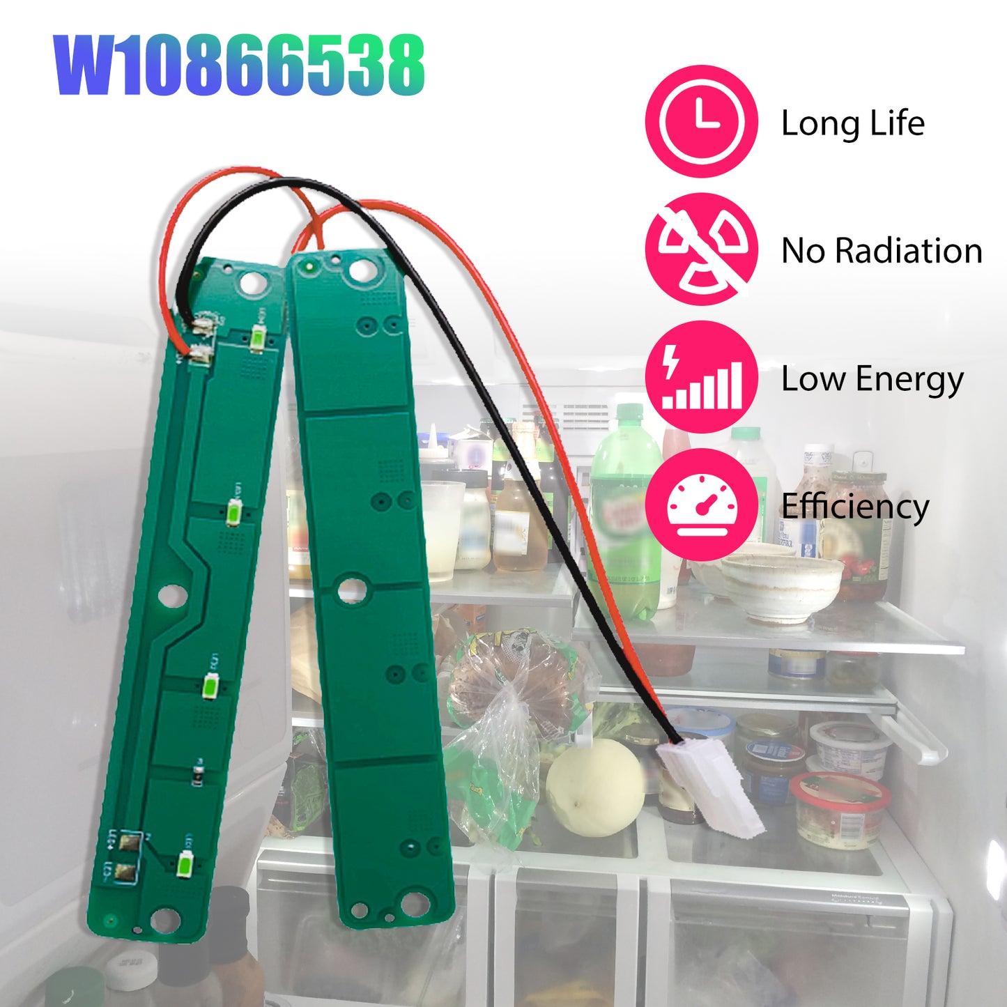 LED light Assembly Boards for Whirlpool Refrigerator W10866538