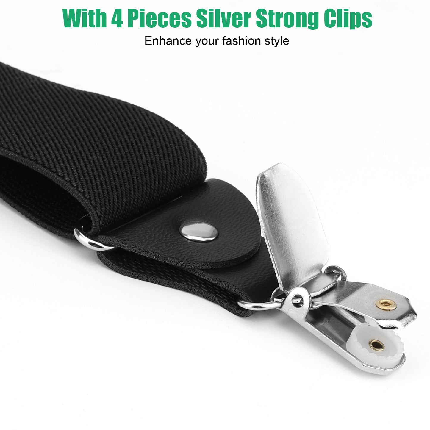 2Pcs Men X-Shaped clips pants Adjustable suspender