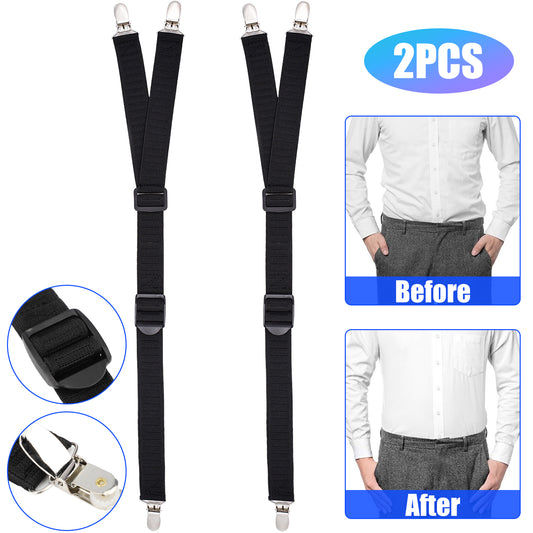 2pcs Men Shirt Y-Style Adjustable Elastic Garters Non-Slip Sock Suspender