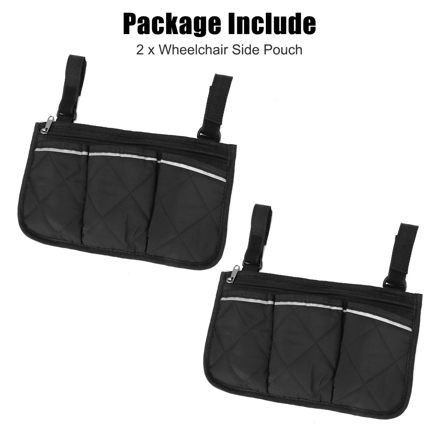 2pcs Wheelchair Side Pouch