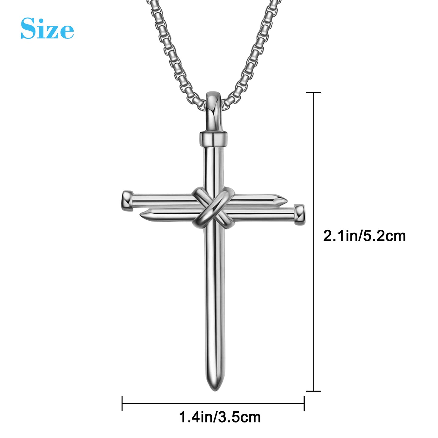 Stainless steel Cross pendant necklace