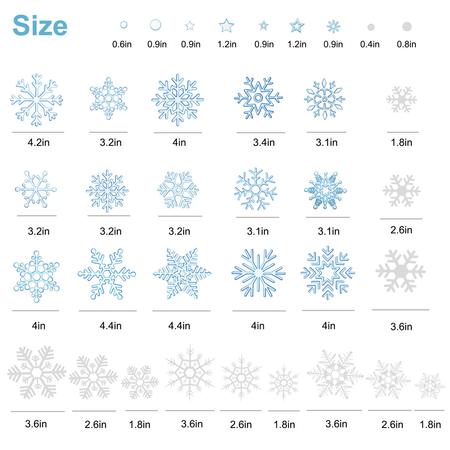 15 sheet Christmas Snowflake Window Stickers,  Holiday Snowflake Cling Kids Room Decal for Party Festival