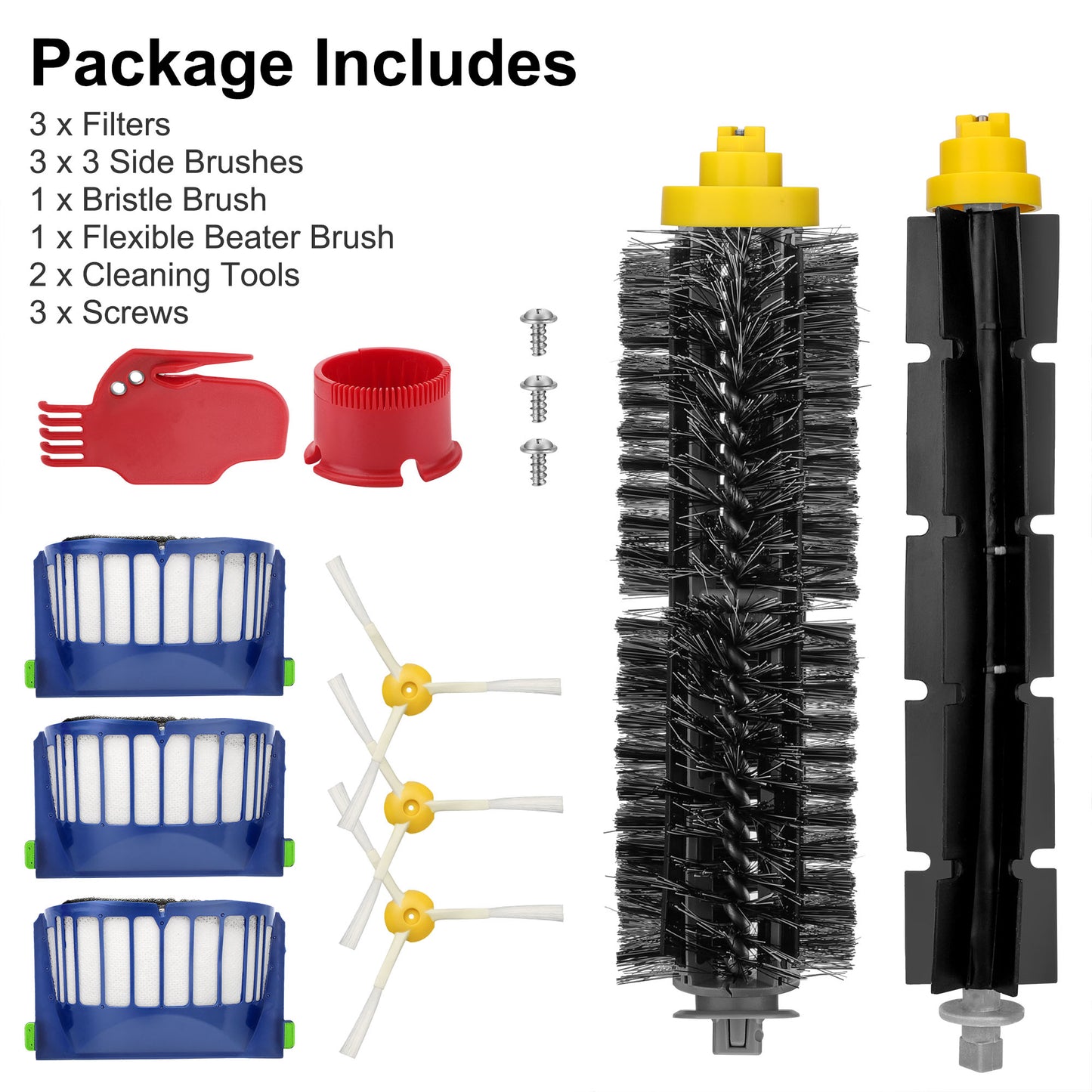 Vacuum Cleaner Replacement Set - Compatible with iRobot Roomba 500 600 Series