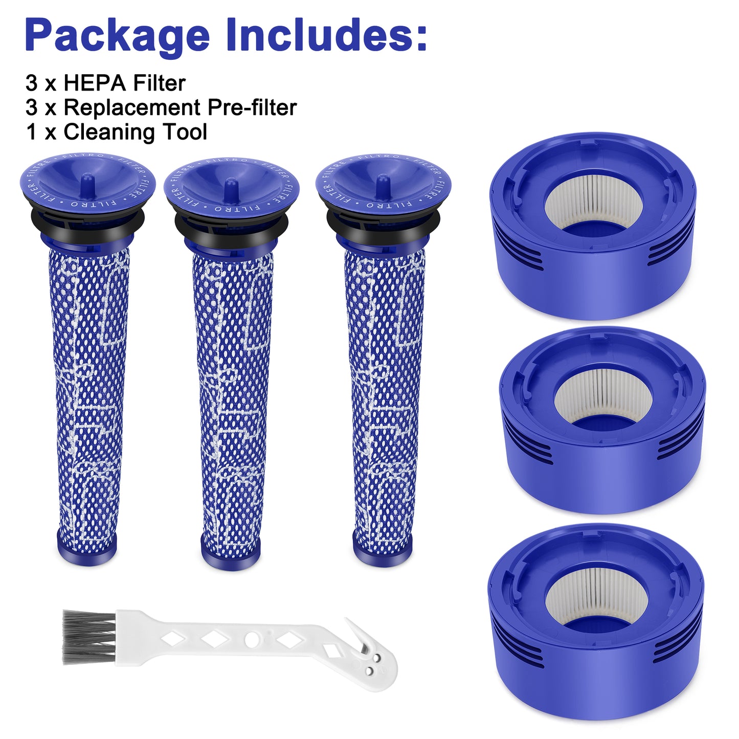 Vacuum Cleaner Replacement Set - Compatible with Dyson V7 Animal, V7, V8 Absolute Vacuums