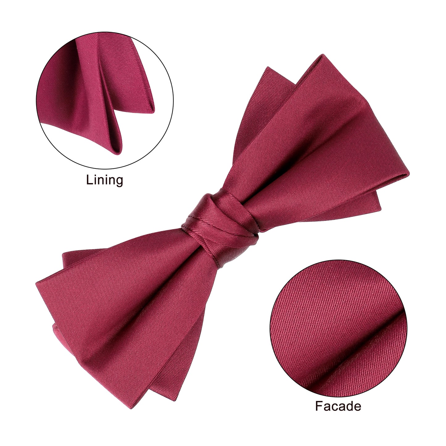 Classic Bow Tie Set - Red Silk Bow Tie with Gift Box for Men and Boys
