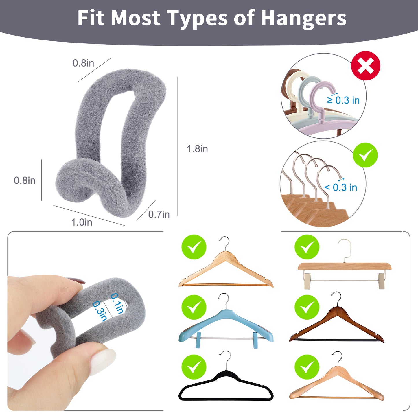 60pcs Hanger Connector Hooks for Space-Saving Clothes Organization