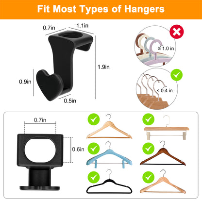 Hanger Connector Hooks (Set of 30) - Premium Non-Toxic Plastic, Space-Saving, Easy Installation