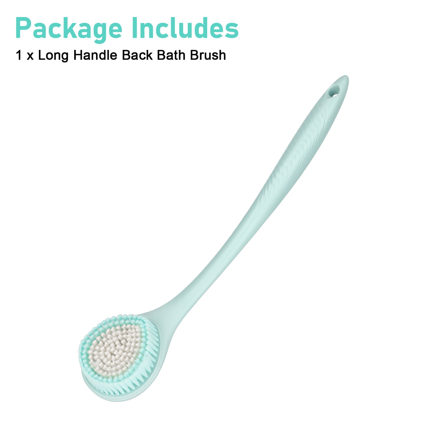 43cm Long Handle Back Bath Brush - Massage Cleaning Brush Multifunctional Detachable Back Body Bath Scrubber Easily Exfoliate Dry Skin (Blue)