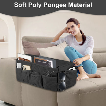 Sofa Side Storage Bag - 14-Pocket Sofa Armchair Organizer Hanging Organizer Bed Sofa Storage Bag Sofa side storage bag (black)