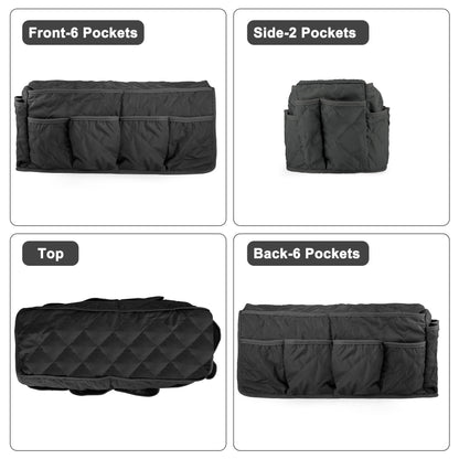 Sofa Side Storage Bag - 14-Pocket Sofa Armchair Organizer Hanging Organizer Bed Sofa Storage Bag Sofa side storage bag (black)