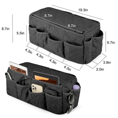 Sofa Side Storage Bag - 14-Pocket Sofa Armchair Organizer Hanging Organizer Bed Sofa Storage Bag Sofa side storage bag (black)