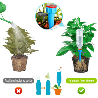 24 PCS Self Watering Spikes - Adjustable Valve for Convenient Plant Care - Eco-Friendly and Durable